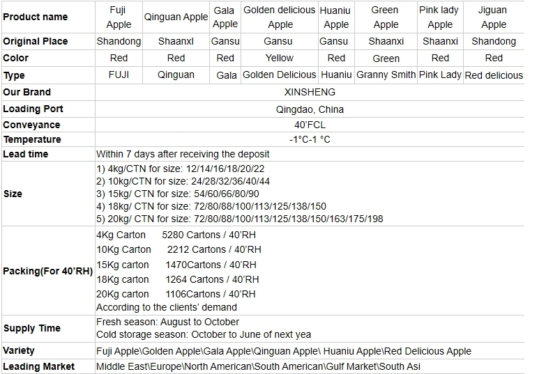 2021 New Fresh Fruits Red FUJI Apples Best Quality and Cheapest Price in China for Export